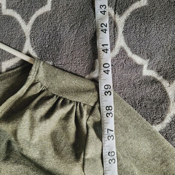 Betabrand Dress Layered Front Faux Wrap Size Medium Green Casual Stretch Comfort - Picture 5 of 7